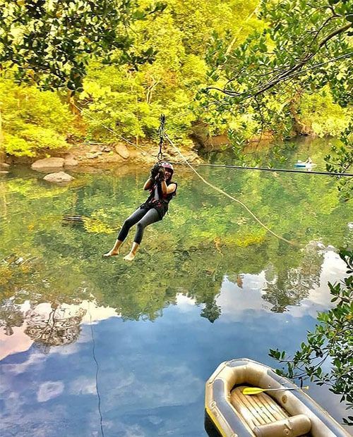 zipline in dandeli kings resort